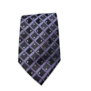 Antonio Fellini Men's 100% Silk  Neck Tie Purple Gray Black